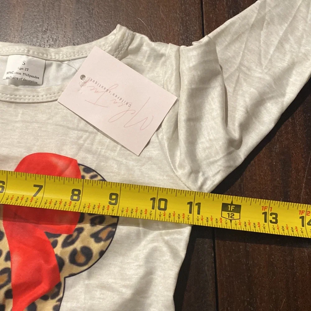 E783 Mickey Mouse leopard 2pc set Girls 2T NWT Boutique